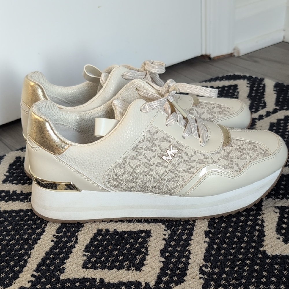 Michael Kors Cream and Gold Women's Sneakers